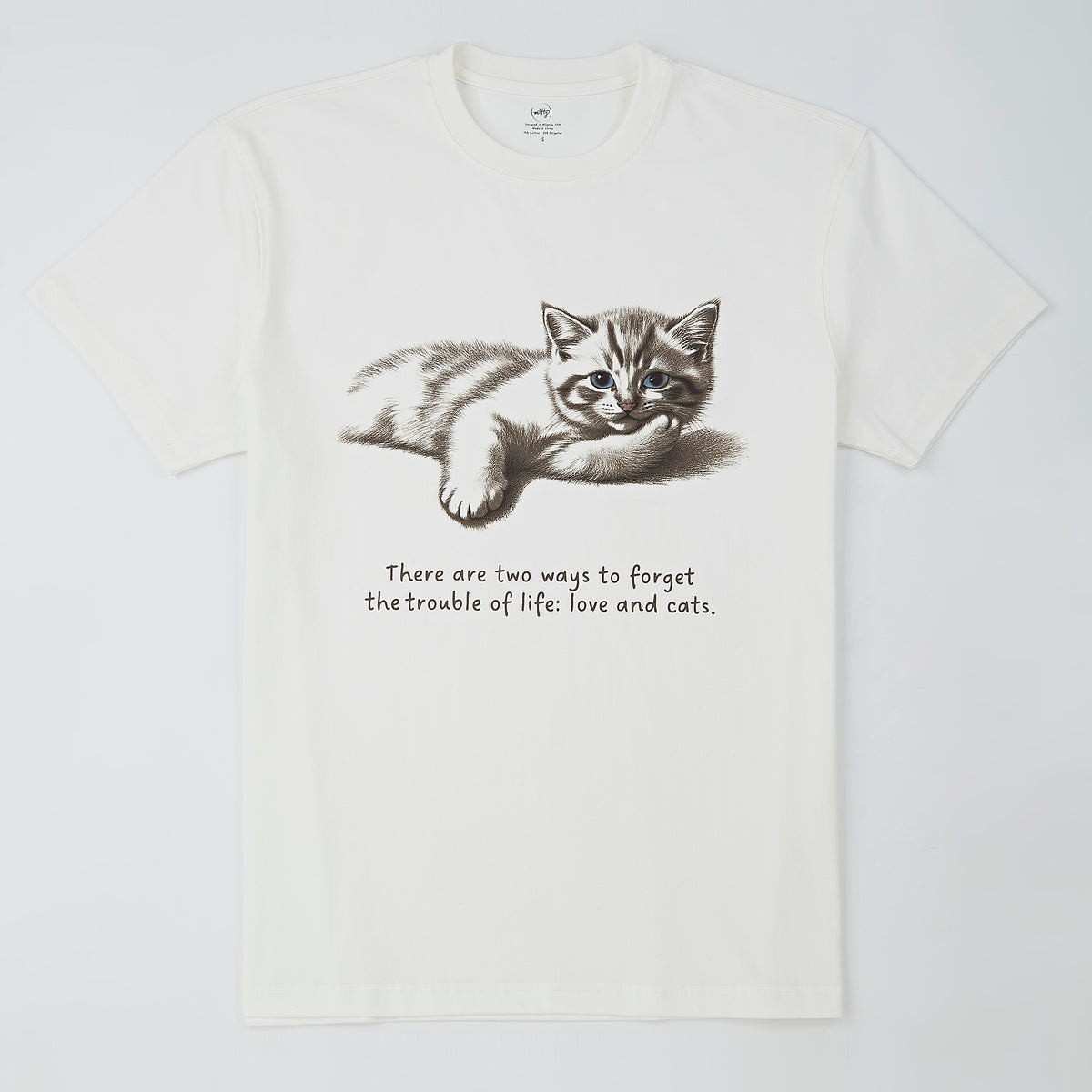 Unisex “Kitten” White Graphic Tee - MittyMau's Store