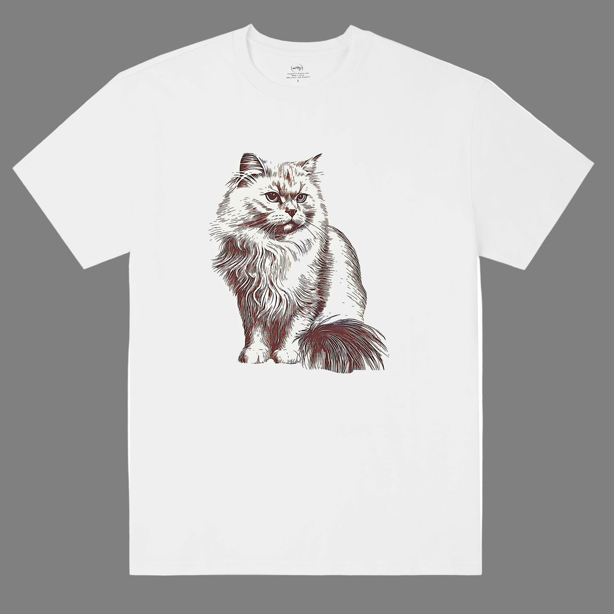 Mitty Women “Fluffy Cat” Graphic Tee Cozy meets character - MittyMau's Store