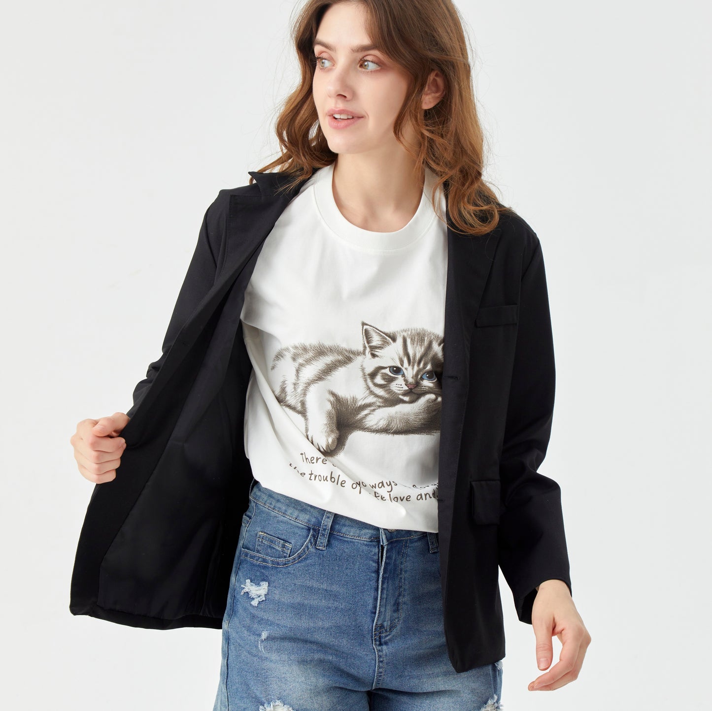 Unisex “Kitten” White Graphic Tee