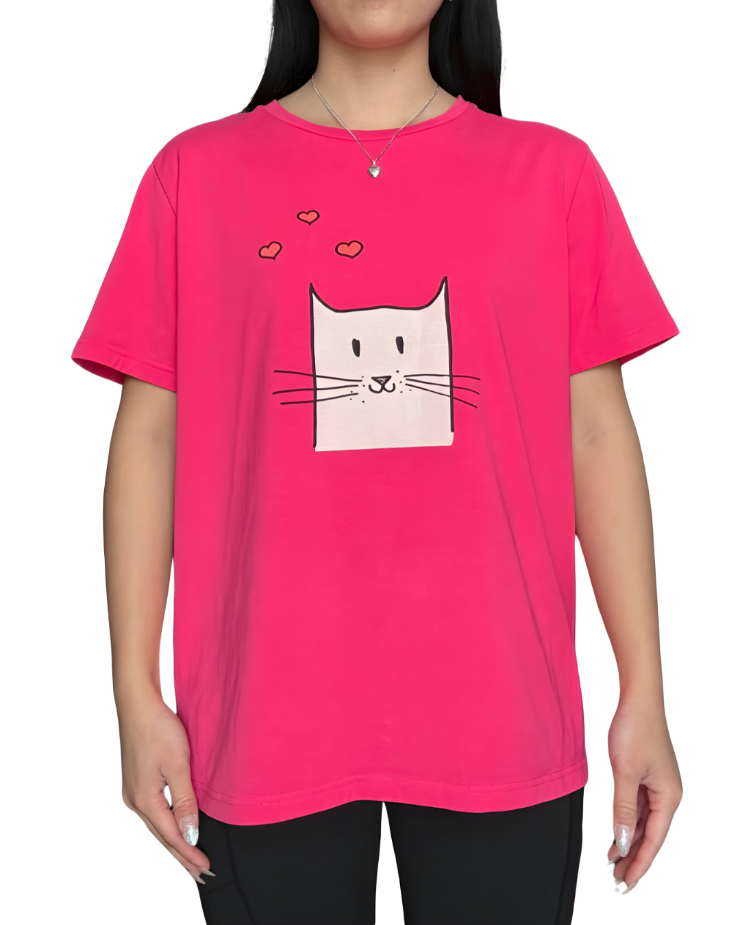 Mitty Women Cat Nap Tee For the cat lovers who take lounging seriously Deep Pink - MittyMau's Store