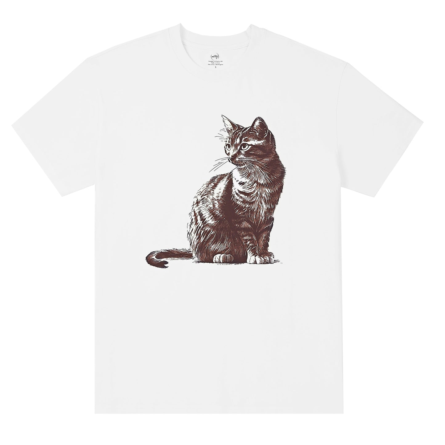 Mitty Women “Tabby Cat” Graphic Tee Express calm confidence