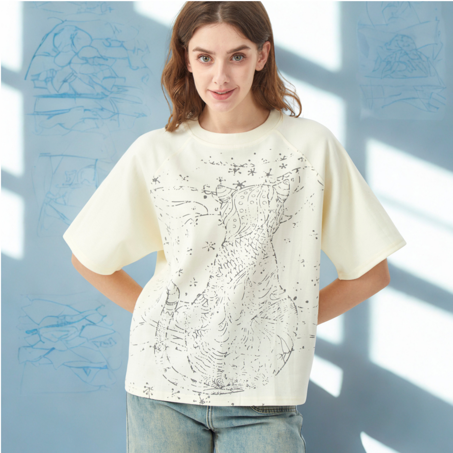 Women “Joy” Vanilla Cat Graphic Tee - MittyMau's Store